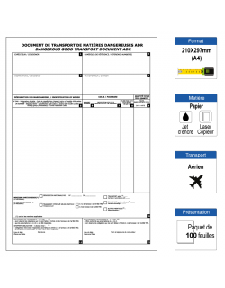 Déclaration d'expédition Routière en paquet de 100 feuilles